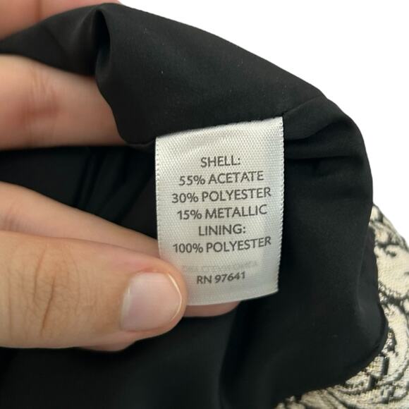 J. Jill Floral Metallic Pencil Skirt NWT Women's Sz 12 Silver Glam Bold Shimmer - Picture 6 of 7